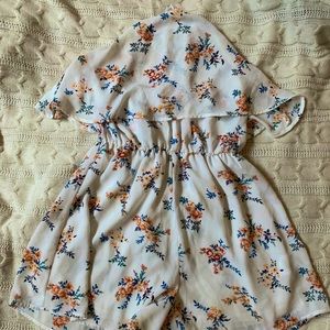 white floral halter top romper